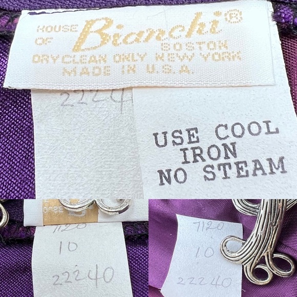 1960s Bianchi Two Piece Formal Dupioni Silk Power Suit Maxi Skirt Blouse Small - Picture 12 of 16